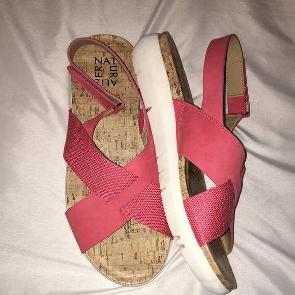 Naturalizer Salmon Pink Lilac Canvas and leather Strap Sandal - Picture 3 of 7
